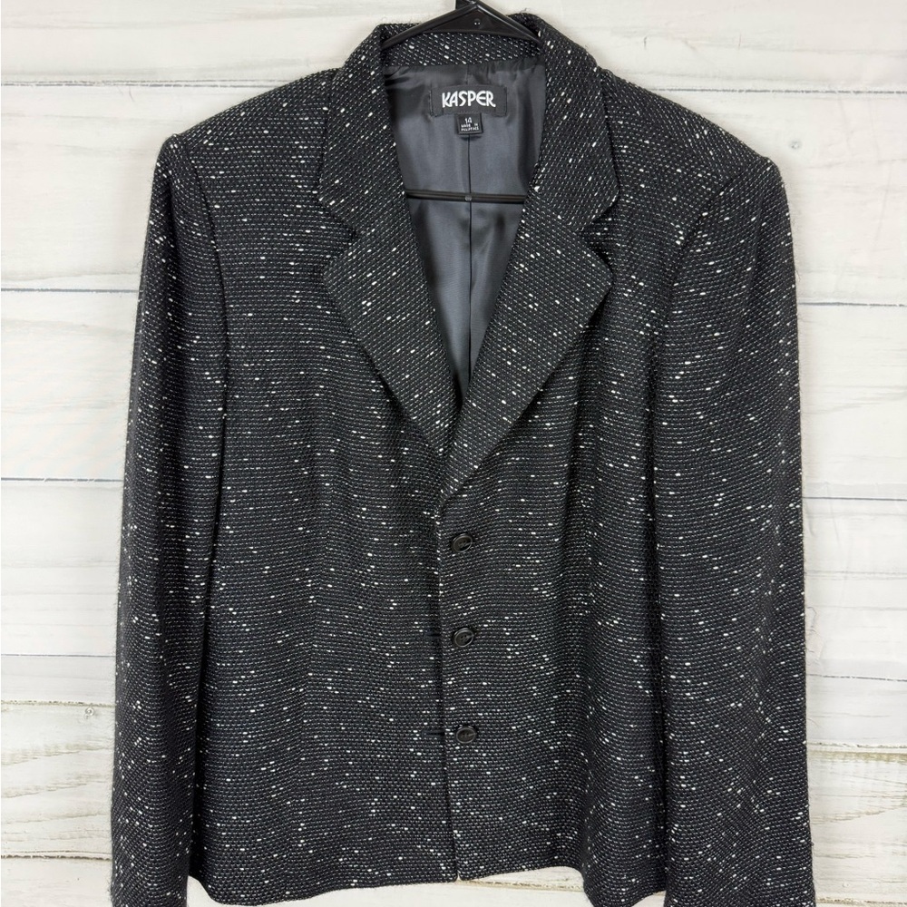 Kasper Dark Gray Textured Blazer